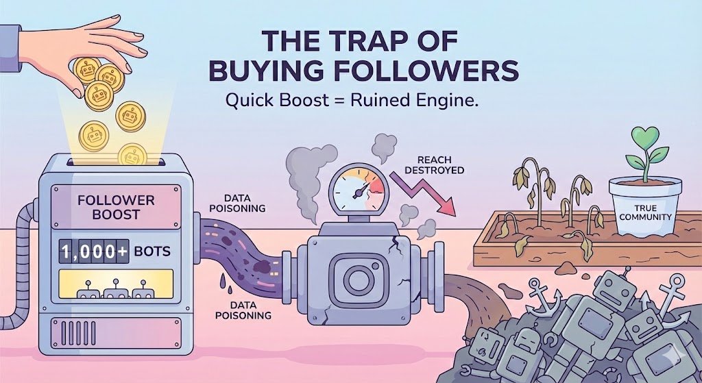 Algorithm "Data Poisoning": Why Buying Followers Ruins Reach