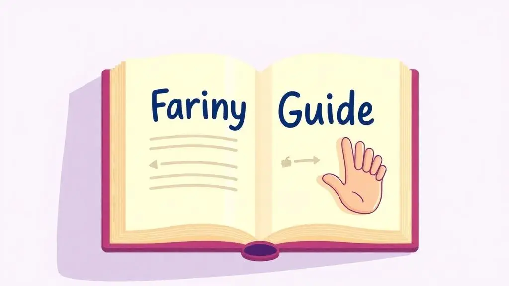Open book illustration titled 'Guide' with a hand icon demonstrating a swipe action, representing an Instagram unfollow guide.