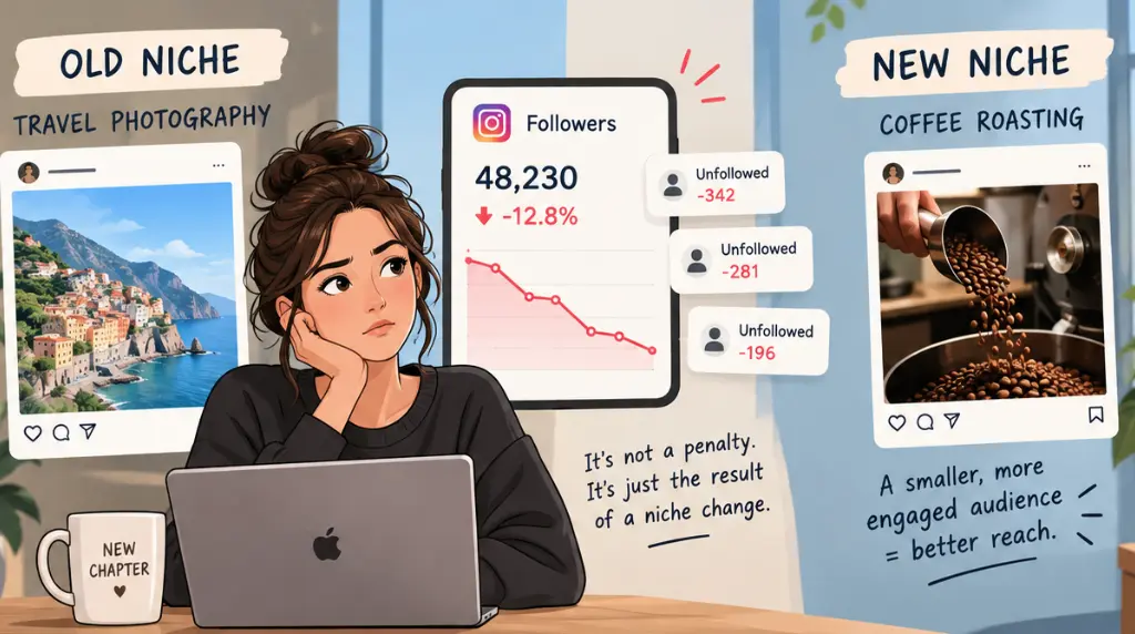 Why Follower Loss Spikes After a Niche Change (And How to Manage It)