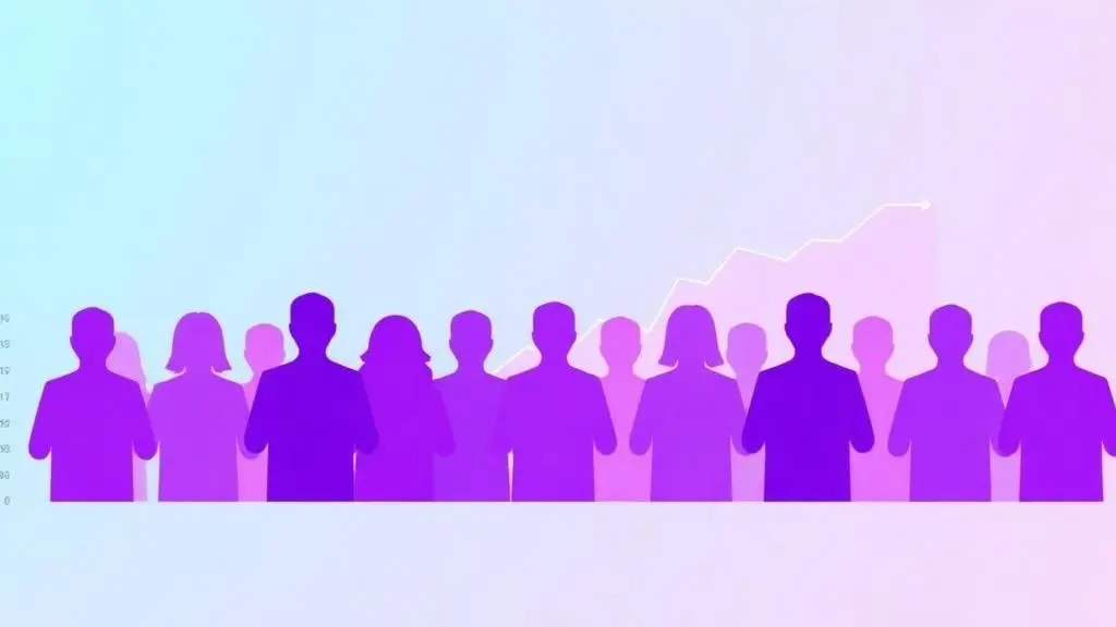 Ghost follower silhouettes fading with engagement chart rising