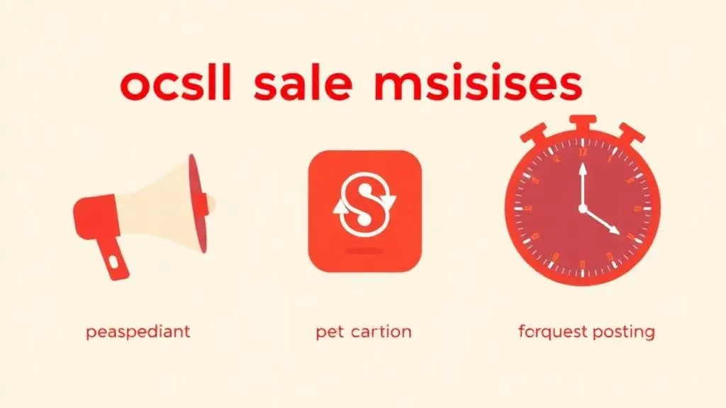 Common social media mistakes illustrated with icons
