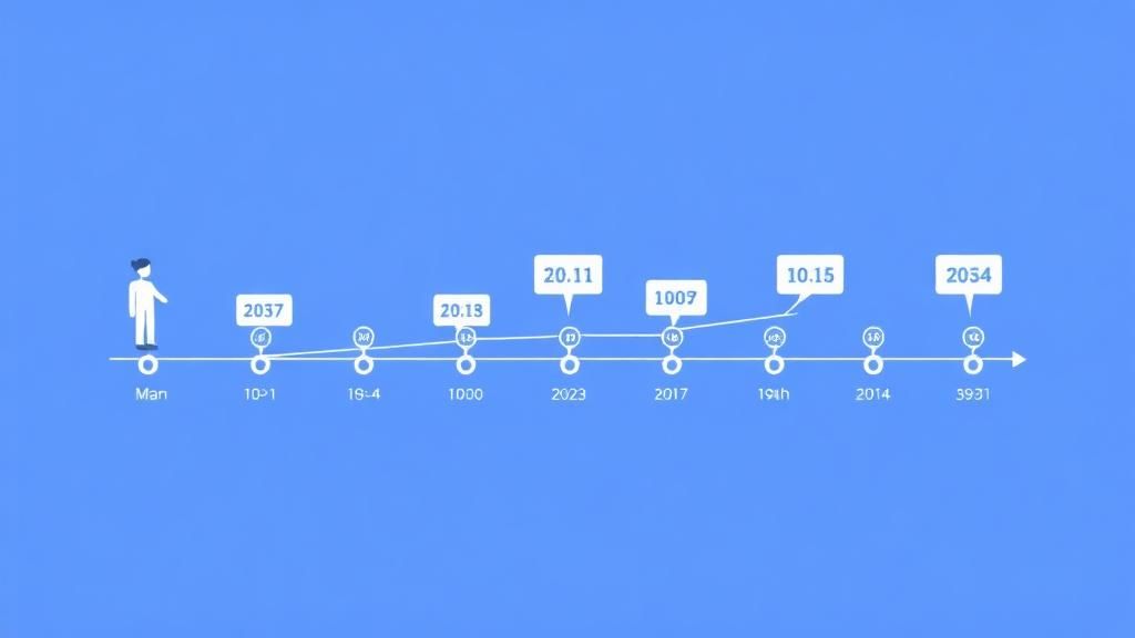 Timeline showing follower tracking data points over months
