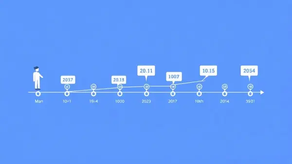 Timeline showing follower tracking data points over months